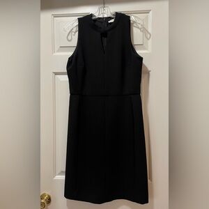 Women’s LOFT Classic Black Sheath Midi Dress with Keyhole Detail size 10P